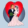 Hochzeit-Trauung-Cartoon-Comicbild